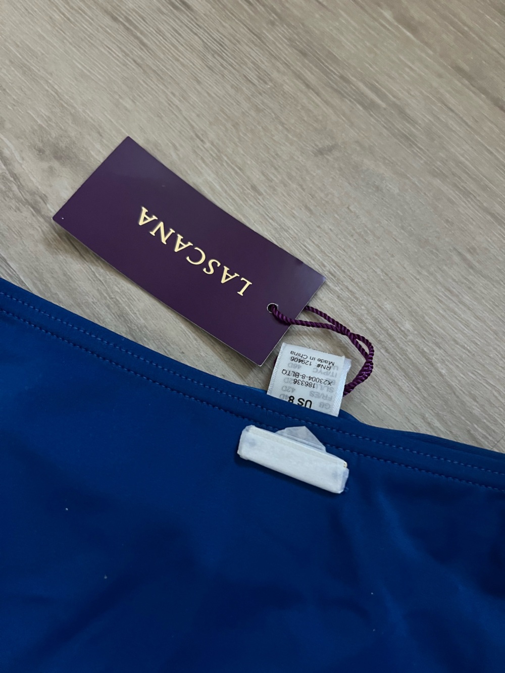 Lascana Navy Bikini Swim Bottom with Teal Twist Detail NWT 8 - Picture 3 of 5